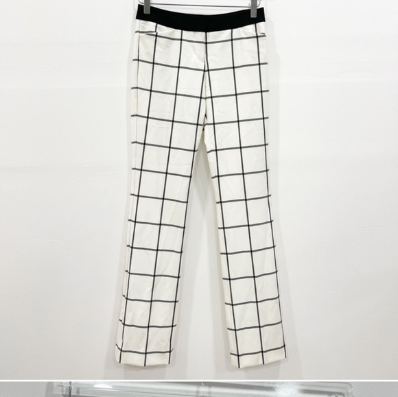 Express Editor Windowpane Pants 00R White Black - Picture 3 of 3